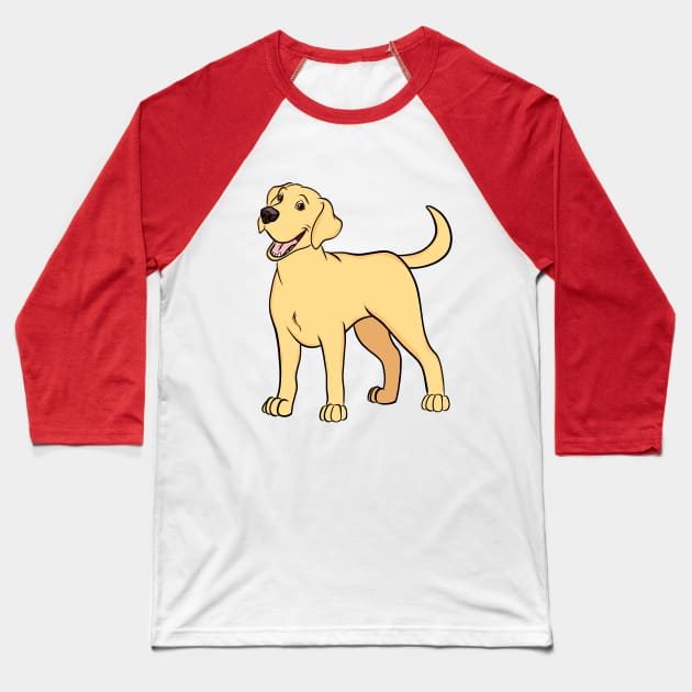 Happy Yellow Lab Baseball T-Shirt by rmcbuckeye